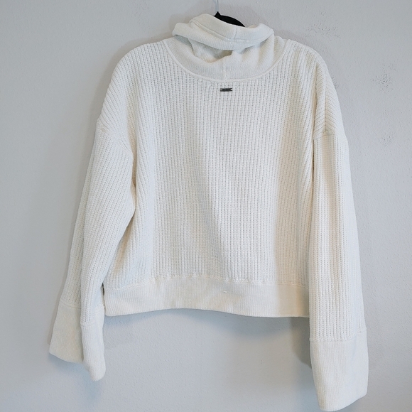Prana Women's Off White Chenille Chanavey Sweater Sz XL Cozy Soft Cropped - Picture 7 of 14
